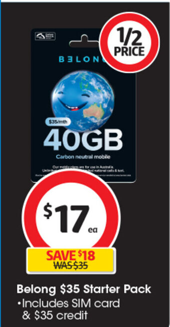 Coles Belong $35 Starter Pack offer