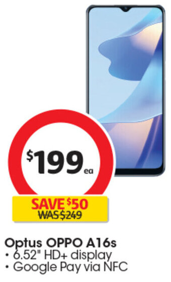 Coles Optus OPPO A16s offer