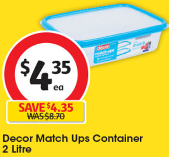 Coles Decor Match Ups Container 2 Litre offer
