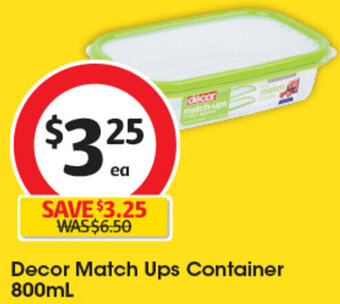 Coles Decor Match Ups Container 800mL offer