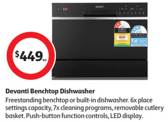 Coles Devanti Benchtop Dishwasher offer