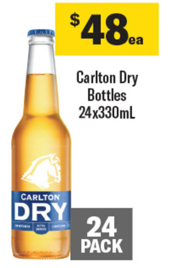 Coles Carlton Dry Bottles 24x330mL offer