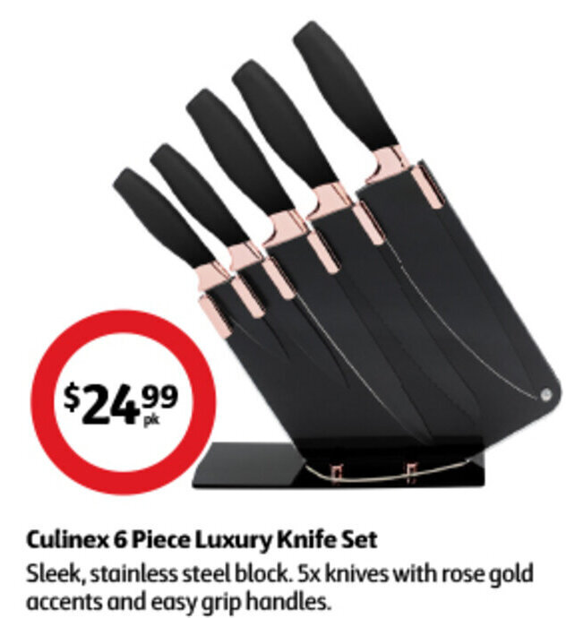 Culinex 6 Piece Luxury Knife Set offer at Coles