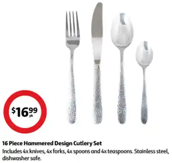 16 Piece Hammered Design Cutlery Set