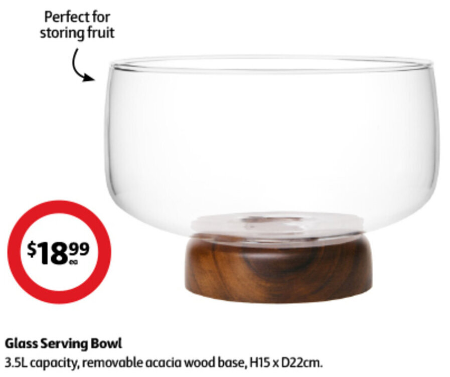 Glass Serving Bowl offer at Coles