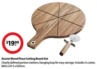 Coles Acacia Wood Pizza Cutting Board Set offer