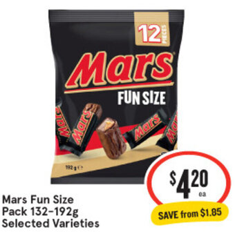 IGA Mars Fun Size Pack 132-192g Selected Varieties offer