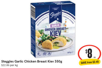 IGA Steggles Garlic Chicken Breast Kiev 350g offer