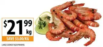Supabarn LARGE COOKED TIGER PRAWNS offer