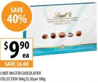Supabarn LINDT MASTER CHOCOLATIER COLLECTION 184g offer