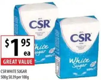 Supabarn CSR WHITE SUGAR 500g offer