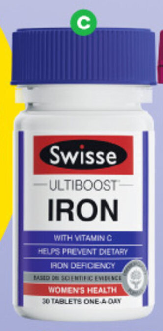 Woolworths C Swisse Ultiboost Iron Tablets Pk 30* offer
