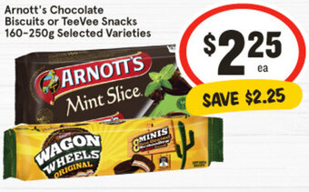 IGA Arnott's Chocolate Biscuits or TeeVee Snacks 160-250g Selected Varieties offer