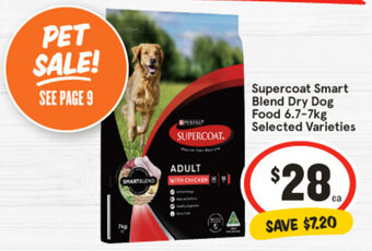 IGA Supercoat Smart Blend Dry Dog Food 6.7-7kg Selected Varieties offer