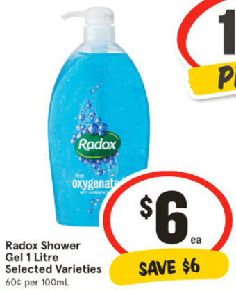 IGA Radox Shower Gel 1 Litre Selected Varieties offer