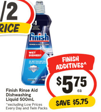 IGA Finish Rinse Aid Dishwashing Liquid 500mL offer