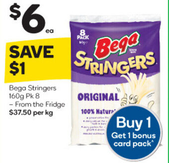 Woolworths Bega Stringers 160g Pk 8 offer