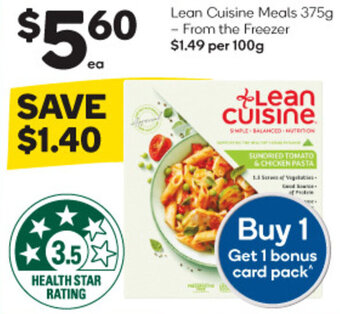 Woolworths Lean Cuisine Meals 375g offer