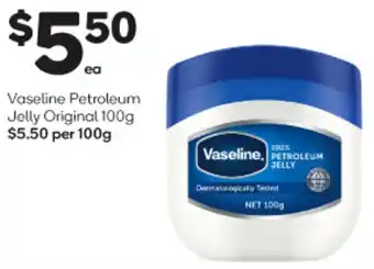 Woolworths Vaseline Petroleum Jelly Original 100g offer