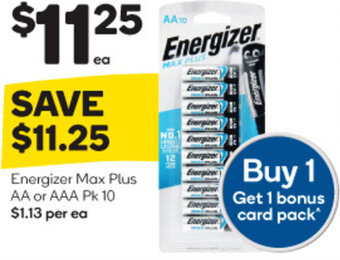 Woolworths Energizer Max Plus AA or AAA Pk 10 offer