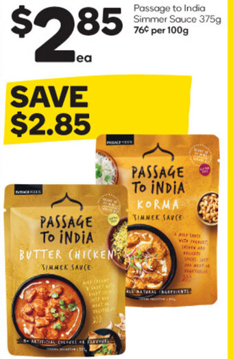 Woolworths Passage to India Simmer Sauce 375g offer