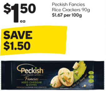Woolworths Peckish Fancies Rice Crackers 90g offer