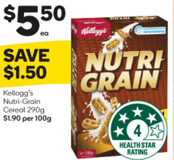 Woolworths Kellogg's Nutri-Grain Cereal 290g offer