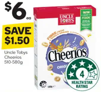 Woolworths Uncle Tobys Cheerios 510-580g offer