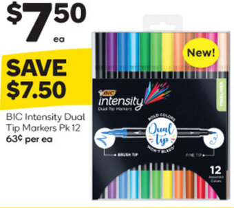 Woolworths BIC Intensity Dual Tip Markers Pk 12 offer