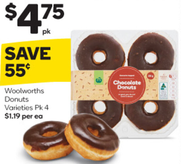 Woolworths Donuts Varieties Pk 4 offer at Woolworths