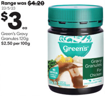 Woolworths Green's Gravy Granules 120g offer