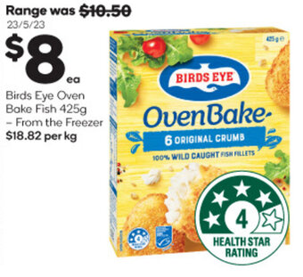 Woolworths Birds Eye Oven Bake Fish 425g offer