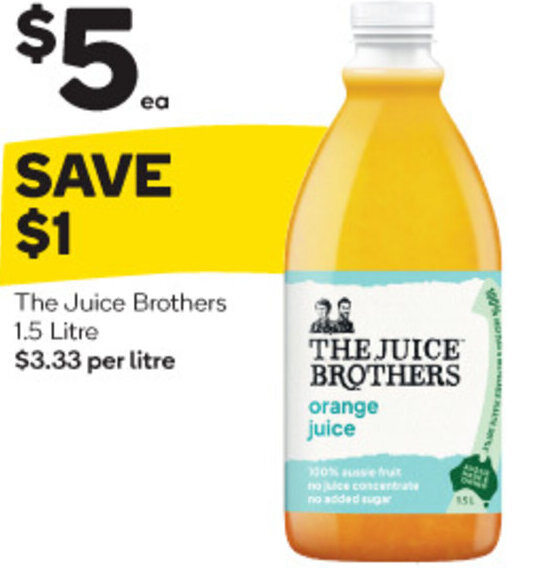The Juice Brothers 1.5 Litre offer at Woolworths