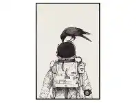 LivingStyles Crow & Astronaut Framed Canvas Wall Art, 80cm offer