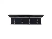 LivingStyles Halifax Mahogany Timber Coat Rack, 70cm, Distressed Black offer
