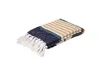 LivingStyles Zella Cotton Throw, 130x160cm, Blue offer