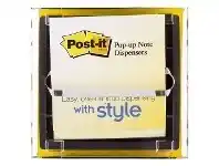 Officeworks Post-it Pop Up Note Dispenser Black & Clear offer
