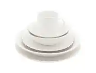 VTWonen Michallon Porcelain Dinner Set, 36 Piece, Classic White