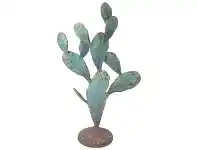 LivingStyles Madama Metal Cactus Sculpture, Large, Rustic Turquoise offer
