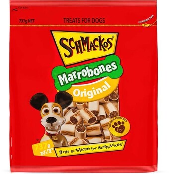 BIG W Schmackos marrobones original dog treats 737g offer