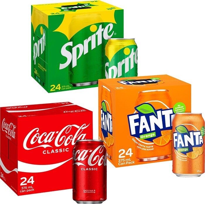 BIG W Coca-cola 24-pack variety cans 375ml offer