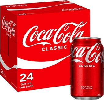 BIG W Coca-cola drink cans 375ml 24 pack offer
