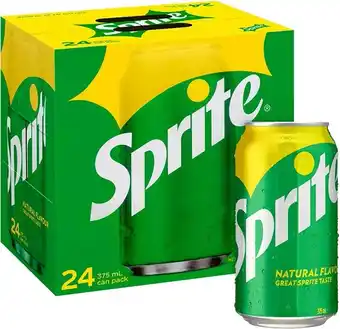 BIG W Sprite cans 375ml 24 pack offer