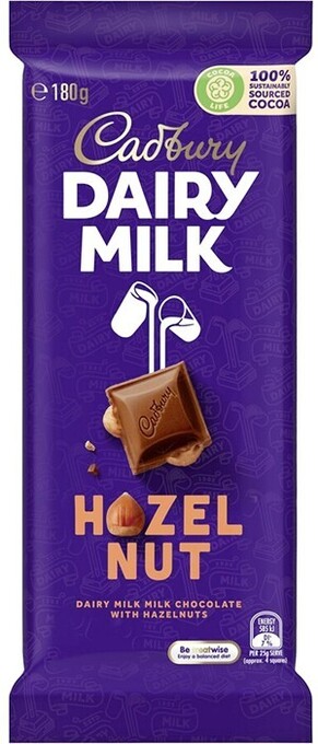 Cadbury dairy milk hazelnut chocolate block 180g