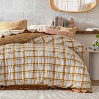 Pillow Talk Mila check quilt cover set by habitat offer