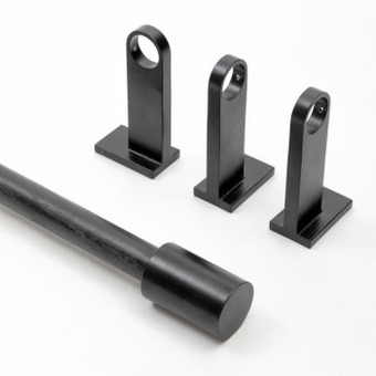 Pillow Talk Calvin extendable matte black rod set by habitat offer