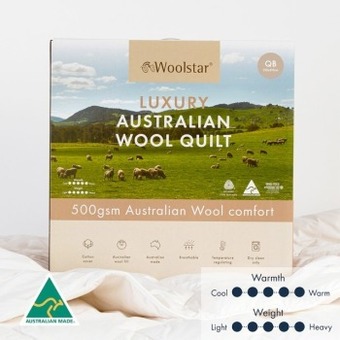Pillow Talk Luxury 500gsm australian wool quilt by woolstar offer