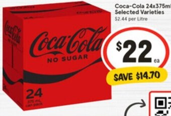 IGA Coca-Cola 24x375mL Selected Varieties offer