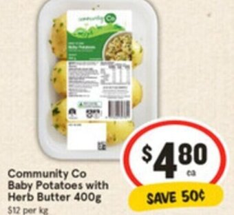 IGA Community Co Baby Potatoes with Herb Butter 400g offer