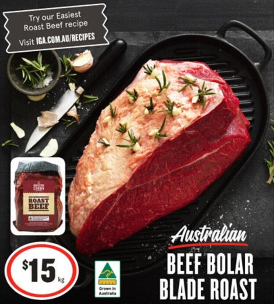 Australian BEEF BOLAR BLADE ROAST offer at IGA